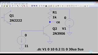 LtSpice  Characteristics Of Bjt {NPN PNP Vce vs Ic (different Ib)}