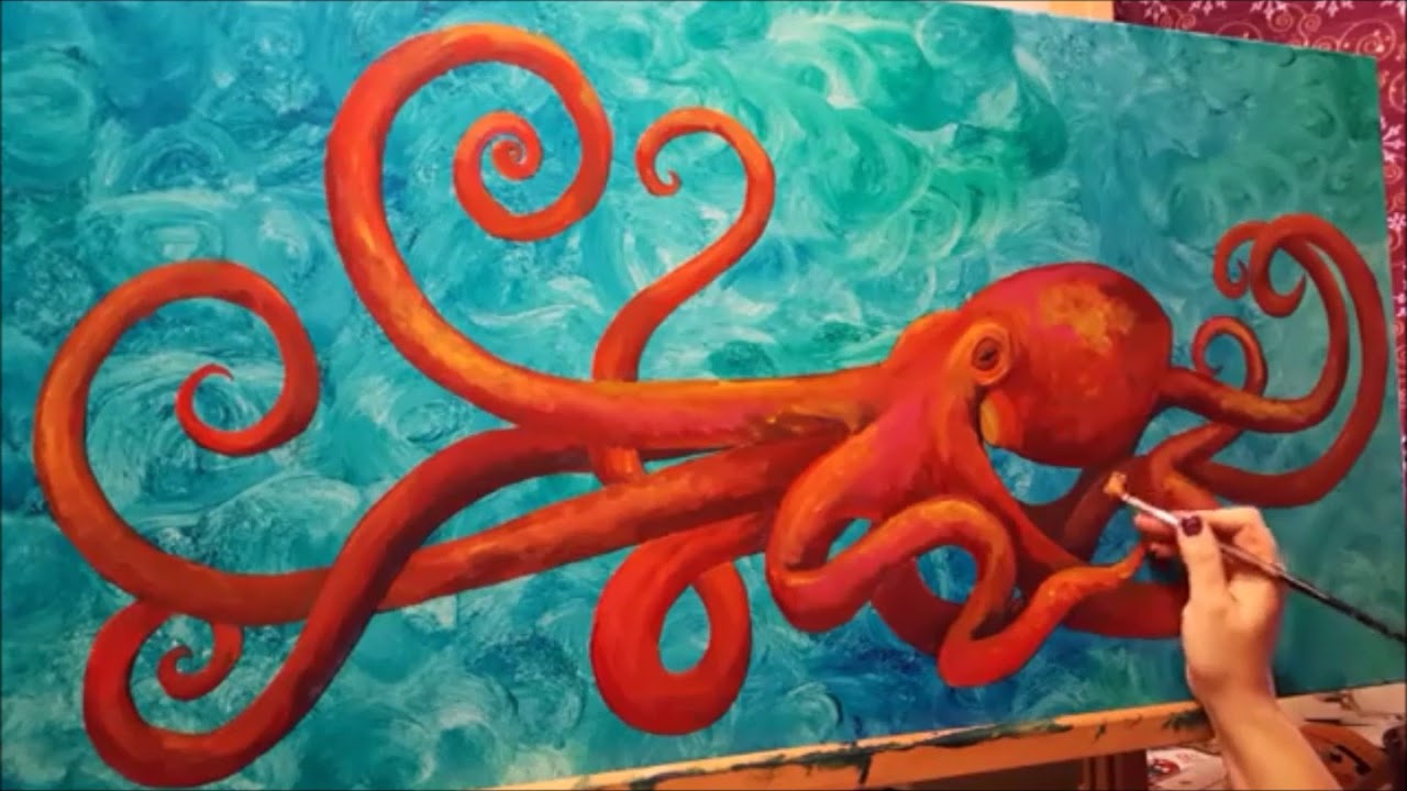 Octopus Painting in Progress - YouTube Octopus Painting in Progress - YouTube
