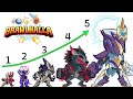 Playing all five battle pass progression skins in brawlhalla  1v1 gameplay