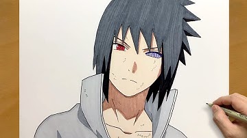 How to Draw Sasuke with Sharingan and Rinnegan || Naruto Anime Drawing || Easy Fanart Tutorial