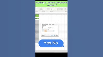 017 Adding a YesNo dropdown menu in excel #excel #shorts #youtubeshorts