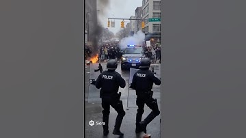 Chaos Erupts in Chicago.  #chicago #ai #protest #cops #shorts #skit