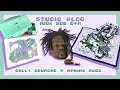 studio vlog:: punch needle rugs + jelly gouache painting