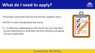 How To Apply - DPSCD Application Schools K-8
