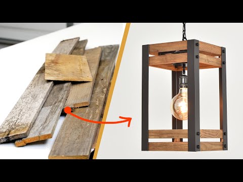 ⁣How to make pendant light from pallets