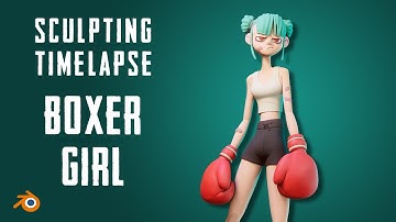BOXER GIRL - SCULPTING TIMELAPSE - BLENDER 3.0
