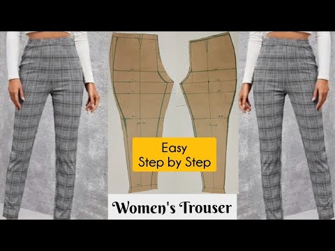 HOW TO MAKE WOMEN TROUSER (SIDE ZIP) | PANT PATTERN DRAFTING | DETAILED ...