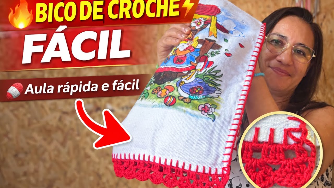 👉 Bico de Crochê Fácil para Pano de Prato | Passo a Passo Completo