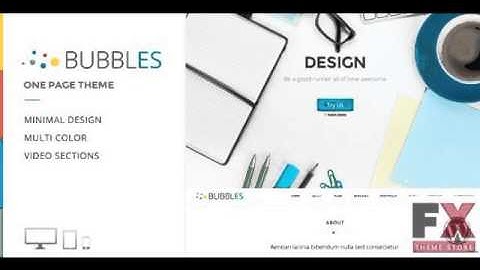 Preview Bubbles Parallax One Page WordPress Theme TForest