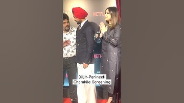 #ParineetiChopra & #DiljitDosanjh arrived at #Chamkila screening #AmarSinghChamkila #Netflix