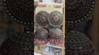 Party Jhumki Pink Oxidised Imitation Earrings ll Earrings jhumka Designs #shorts #youtubeshort