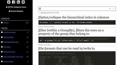 All The Snippets - pandas cheats sheets