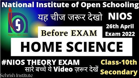 #NIOS Home Science Very Important Details Class-10th Sec. #nioshomescience class10importantquestions