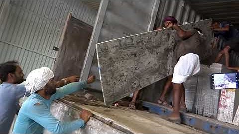 Granite Container Loading By Hand For Export || AKV Granite #granite #kishangarhgranite