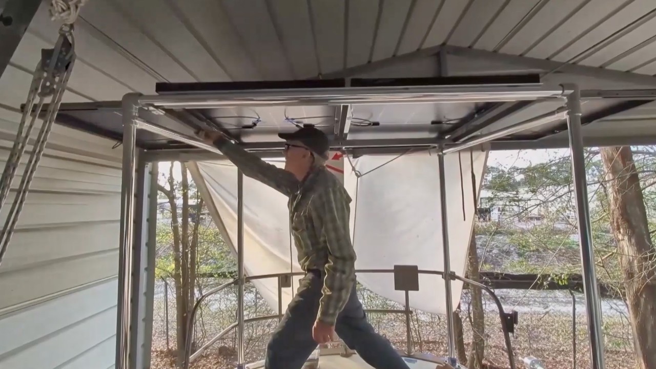 ⁣Small Sailboat DIY Solar Arch