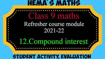9th maths refresher course  chapter 12 compound interest