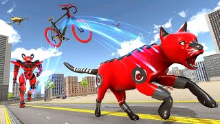 Robot Perang Berubah Jadi Kucing Dan Sepeda | Multi Animal Robot Transforming Games screenshot 2