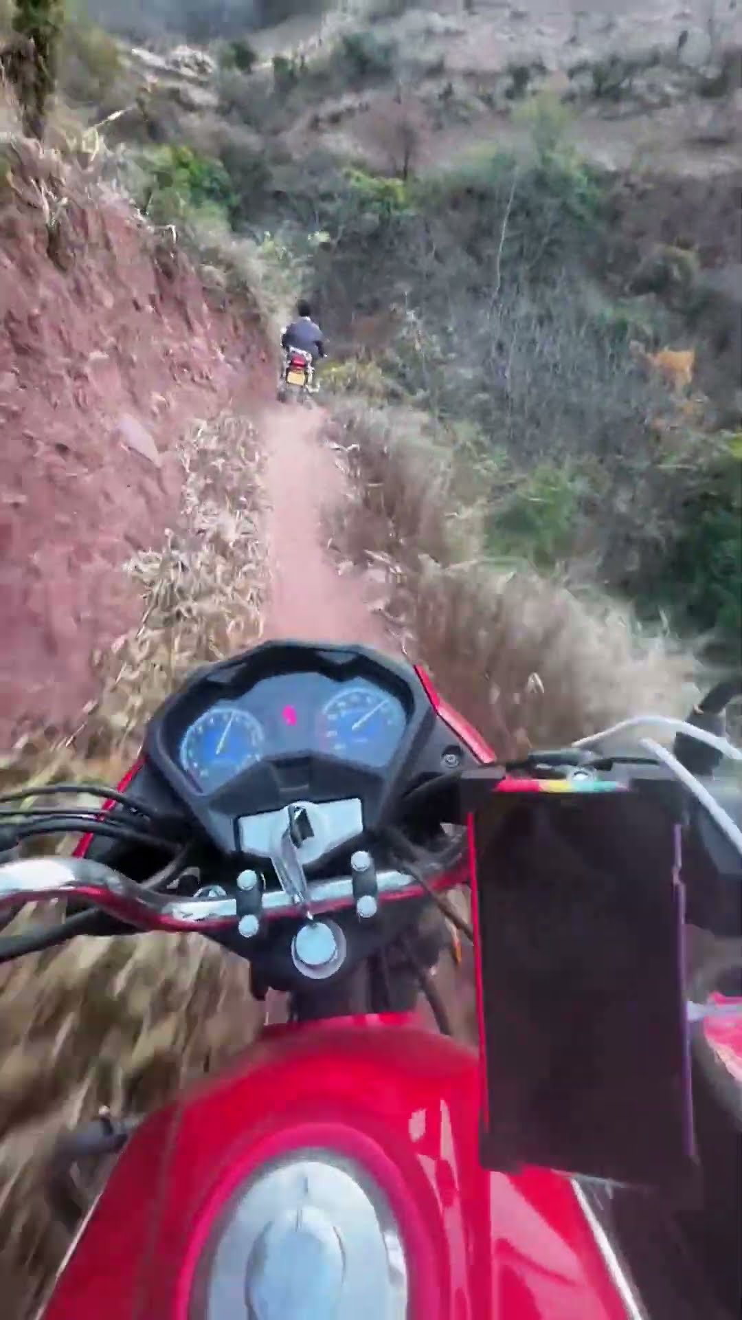 Heavy motorcycle riding in the rugged mountains- Good tools and machinery make work easy