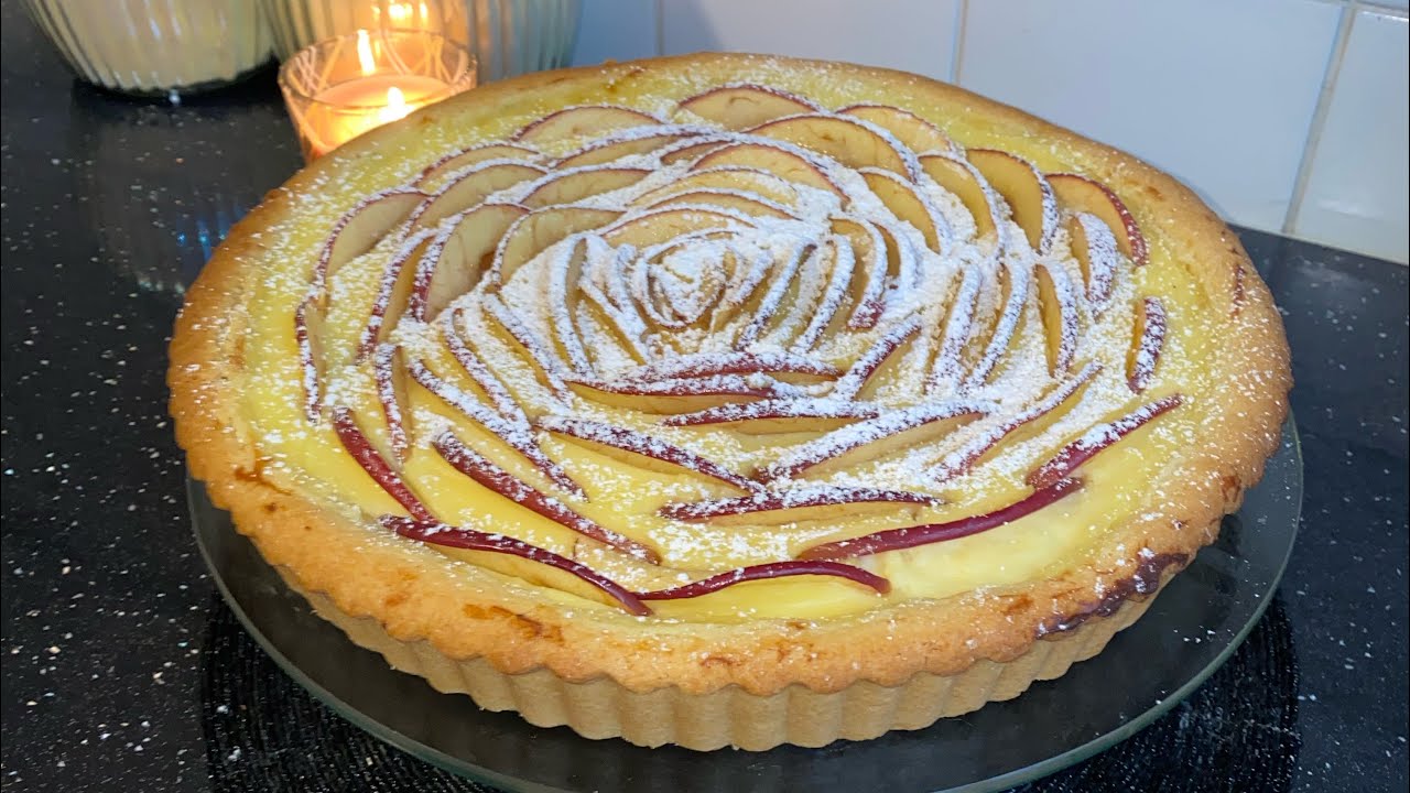 Une belle tarte au pomme à la crème pâtissière 🍎🍏