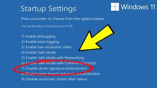 how to easily disable driver signature enforcement in windows 11