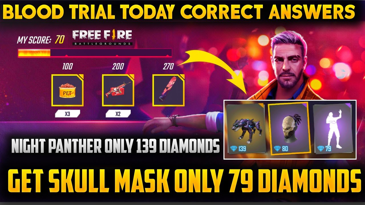 Free Fire New Installment Event In Store | 25 September blood trial Question and Answers