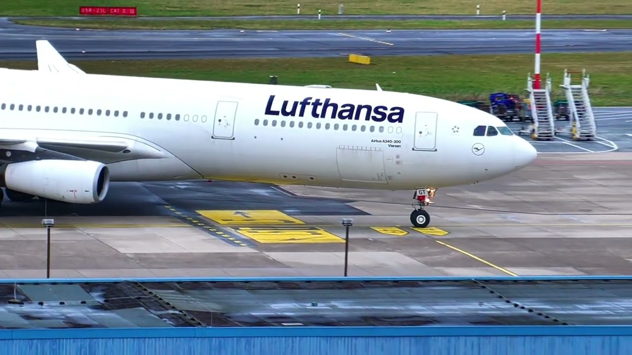 Ankunft A340 in Düsseldorf #aviation #planespotting 