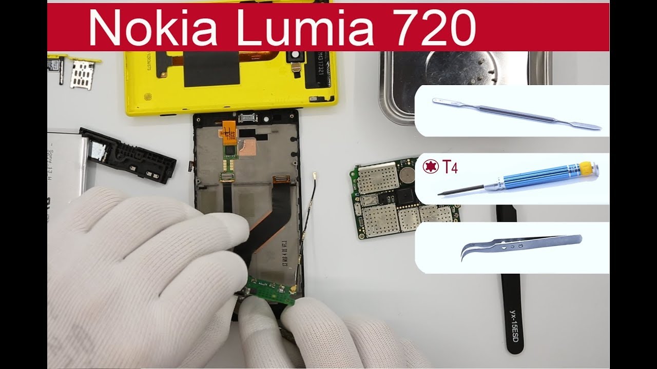 Ремонт телефона Nokia Lumia 720 (нокия люмия 720) замена камеры - YouTube
