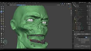 multiresolution modifier for sculpting details on zombie character in blender