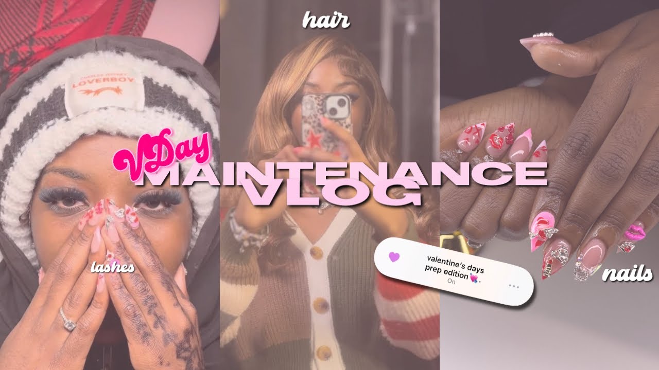 maintenance vlog: valentine’s day prep edition | hair, lashes, & nails 💓