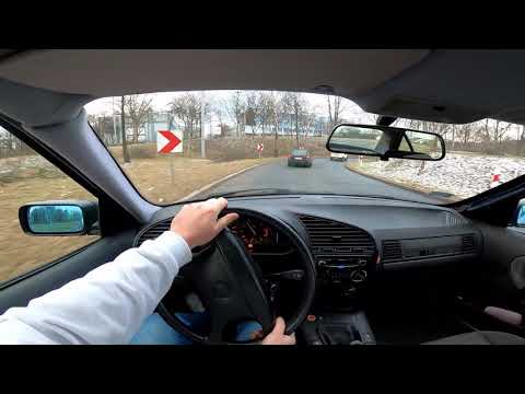 1993 BMW E36 318i 1.8 8V m40b18 113 HP - POV Test Drive, sound, and powersilde