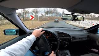 1993 BMW E36 318i 1.8 8V m40b18 113 HP  POV Test Drive, sound, and powersilde