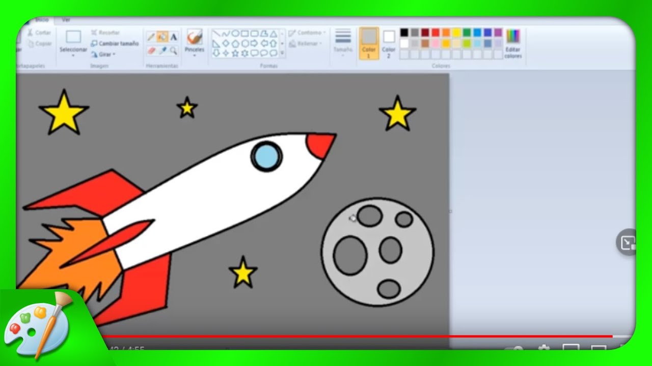 Dibujos para niños: Cómo aprender a dibujar un cohete espacial con paint -  thptnganamst.edu.vn