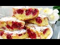 Тает во рту!!! Быстрый пирог с вишней. Просто, красиво и безумно вкусно!