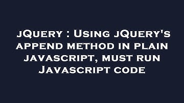 jQuery : Using jQuery