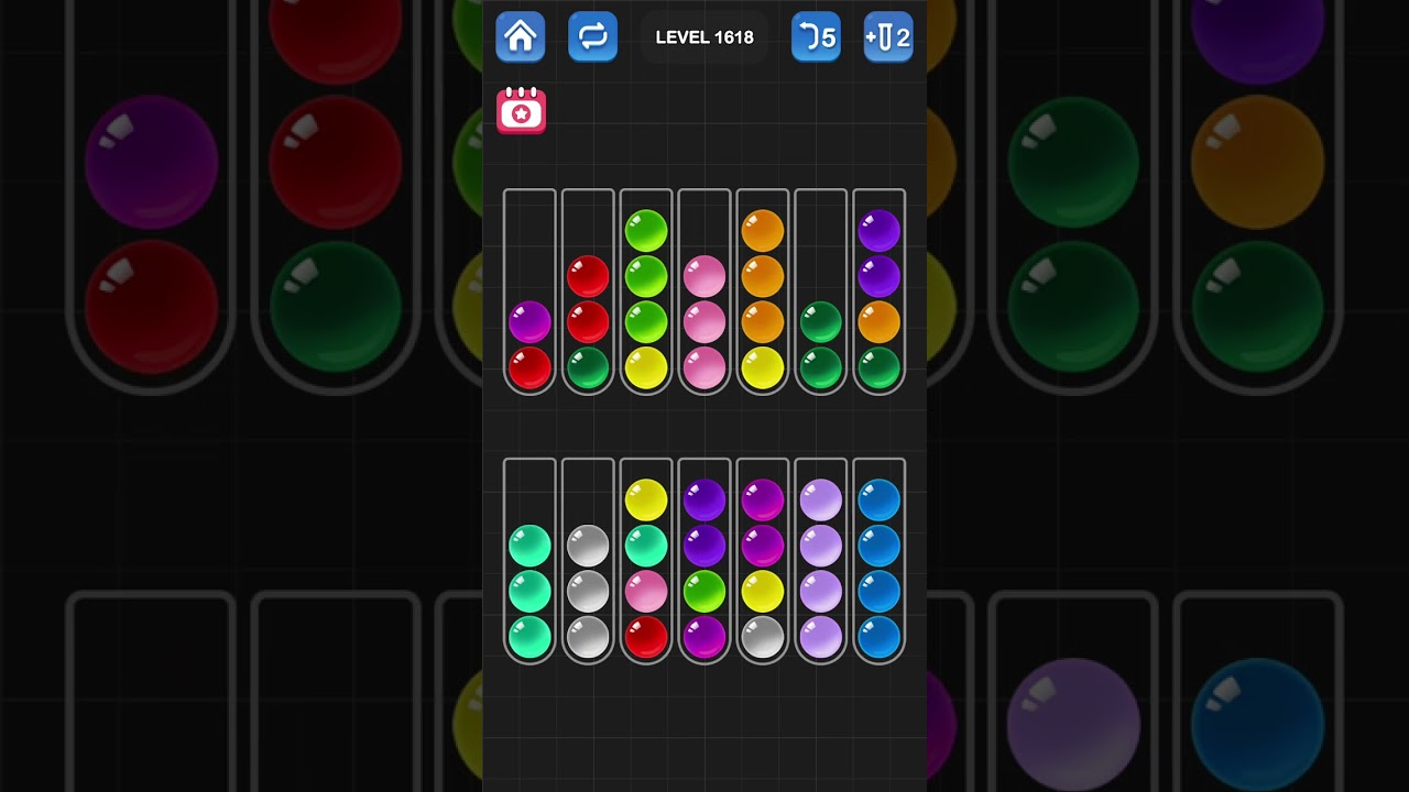 Ball Sort Puzzle by Guru Game: Levels 1616, 1617, 1618, 1619, 1620