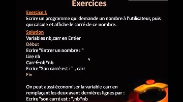 algorithme(Lecture & écriture)