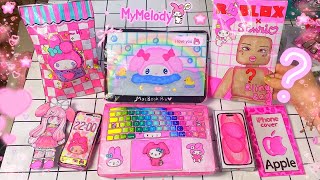 ✨️Paper DIY✨️ My Melody Sanrio Iphone 15, MacBook Pro, Blind Bag Paper ✨️ ASMR unboxing Pink Theme