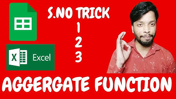 Aggregate Function Trick | Excel Serial Number Trick