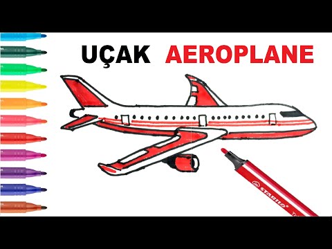 Easy Drawing Aeroplane I Kolay Uçak Çizimi I Yolcu Uçağı Nasıl Çizilir ?