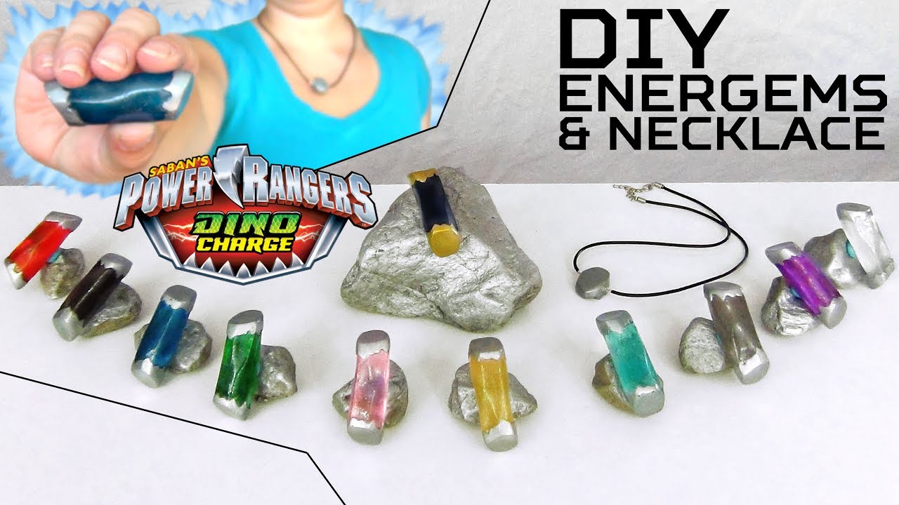 después de esto pescado veterano How to make POWER RANGERS DINO CHARGE ENERGEMS and NECKLACE DIY! - YouTube