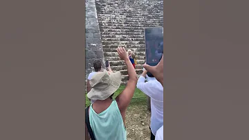 WATCH this tourist get mobbed after climbing ancient Mayan pyramid 👀 #shorts | NY Post