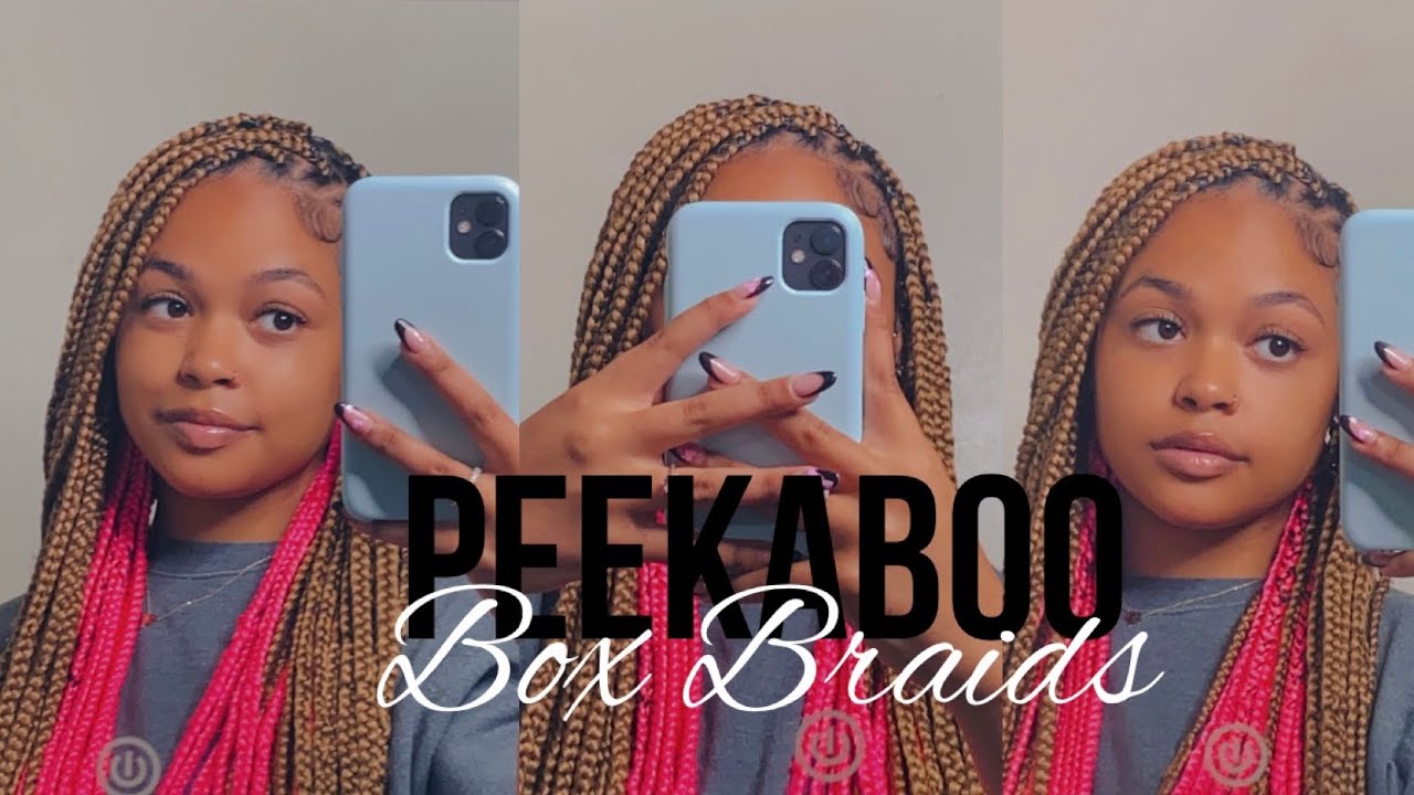 WATCH ME DO PEEKABOO BOX BRAIDS ON MYSELF | Ellie Akua