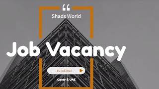 Job Opportunity 15 July 2020- Qatar & UAE