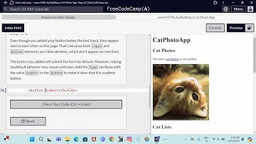 Responsive Web Design  Learn HTML by building a cat photo app step 43