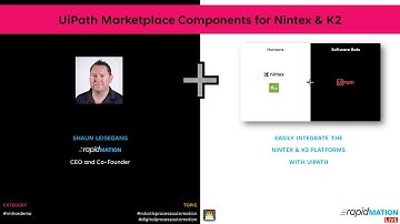 📺 [rapidMATION Live] UiPath Marketplace Components for Nintex & K2