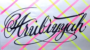 Arubiyyah Name Signature Calligraphy Status | How to Cursive write with cut Marker #arubiyyah