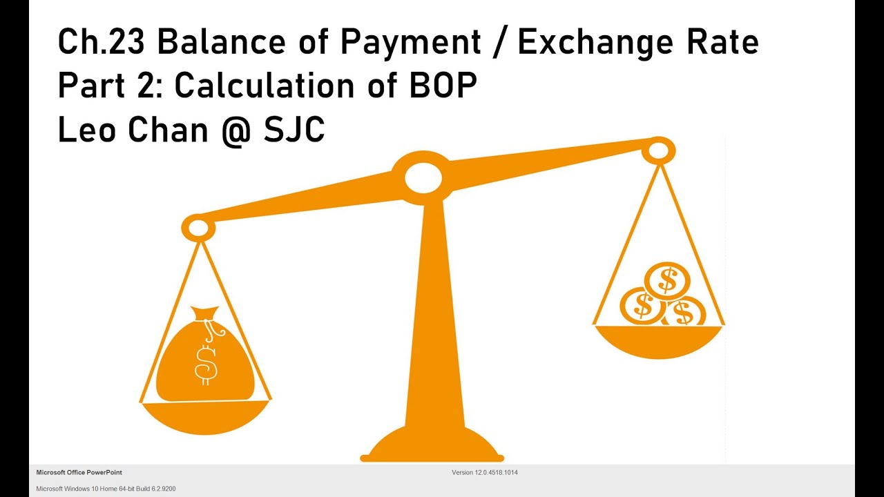 Chapter 25: Balance of Payment and Exchange Rate (Part 2: Calculation ...