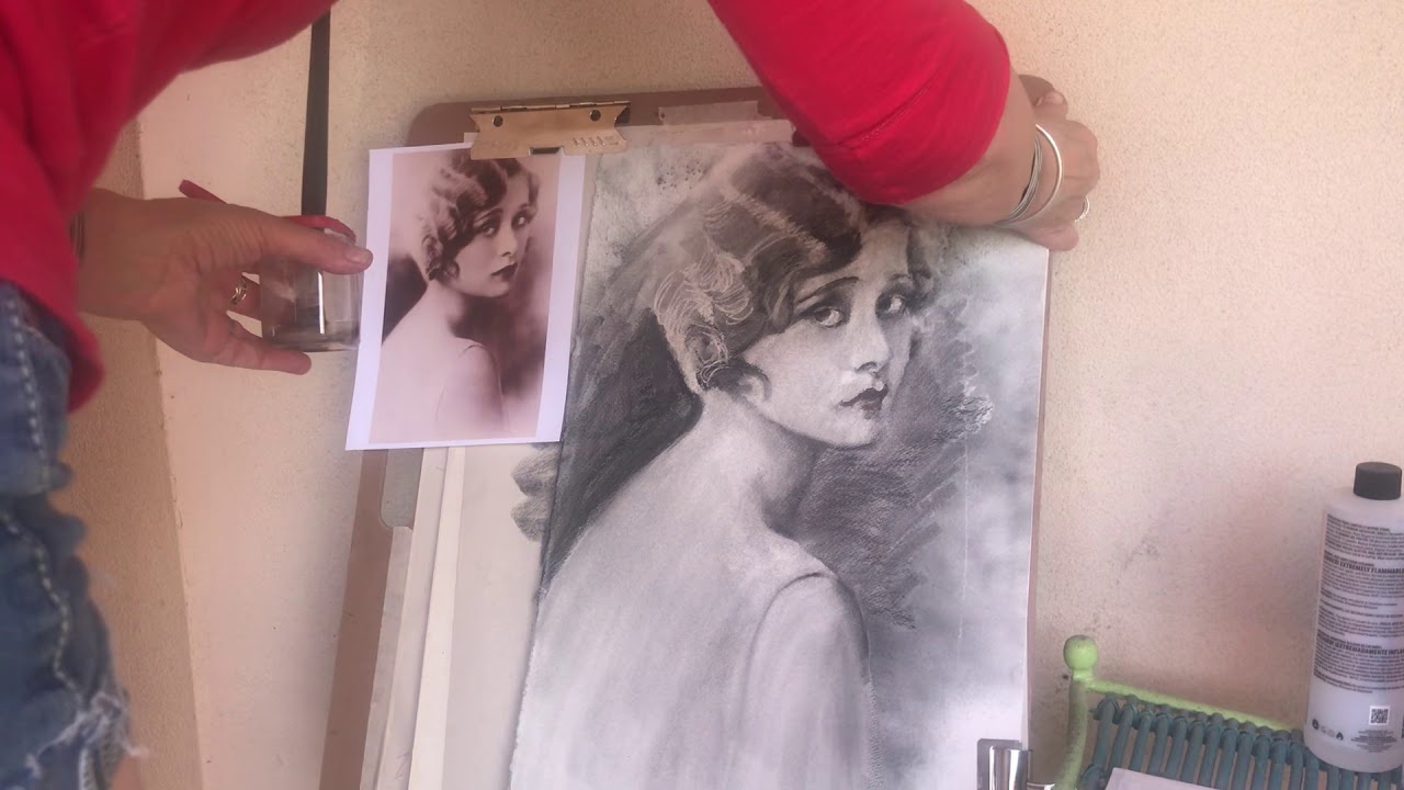 Acetone Fun Drawing Tutorial for Acetone Wash on Charcoal Drawing. - YouTube