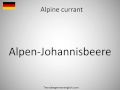 How to say alpine currant in german