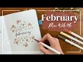 PLAN WITH ME!🌹| February Bullet Journal Set Up | Simple Rose Theme